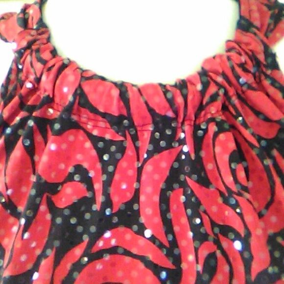 J.B.S. Sparkly Red and Black Swing Dress - Picture 3 of 10